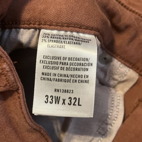 Shyanne Tulip Hem Super Flare Jeans SZ 33 x 32 Red Clay Brown High Rise Stretch - Picture 9 of 13